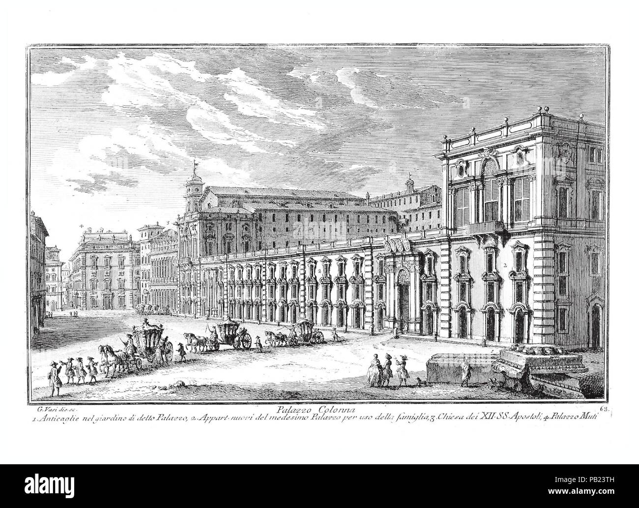 Raccolta delle più belle veduta Antiche e Moderne di Roma... Artista: Giuseppe Vasi (Italiano, 1710-1782) , Roma. Dimensioni: complessivo: 17 5/16 x 12 5/8 x 1 3/8 in. (44 x 32 x 3,5 cm). Data: 1786. Museo: Metropolitan Museum of Art di New York, Stati Uniti d'America. Foto Stock