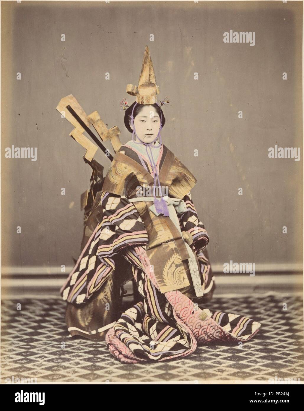 Osaki Kioto [illeggibile] ballerino. Artista: Suzuki Shin'ichi (giapponese, 1835-1919). Dimensioni: 25,2 x 19,9 cm (9 15/16 x 7 13/16 in.). Data: 1870s. Museo: Metropolitan Museum of Art di New York, Stati Uniti d'America. Foto Stock