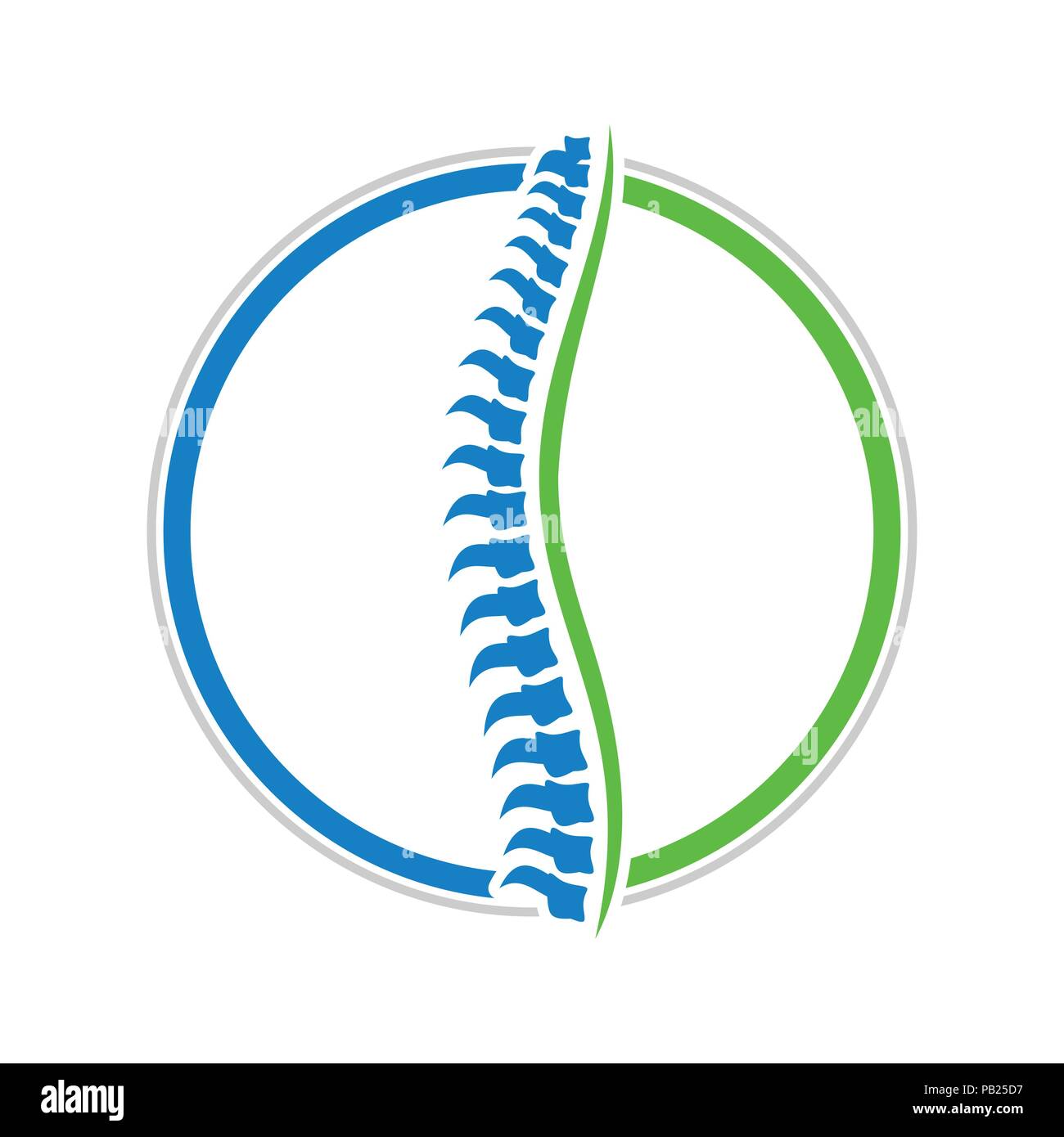 Colonna vertebrale sana cerchio simbolo vettore Logo grafico del modello di progettazione Illustrazione Vettoriale