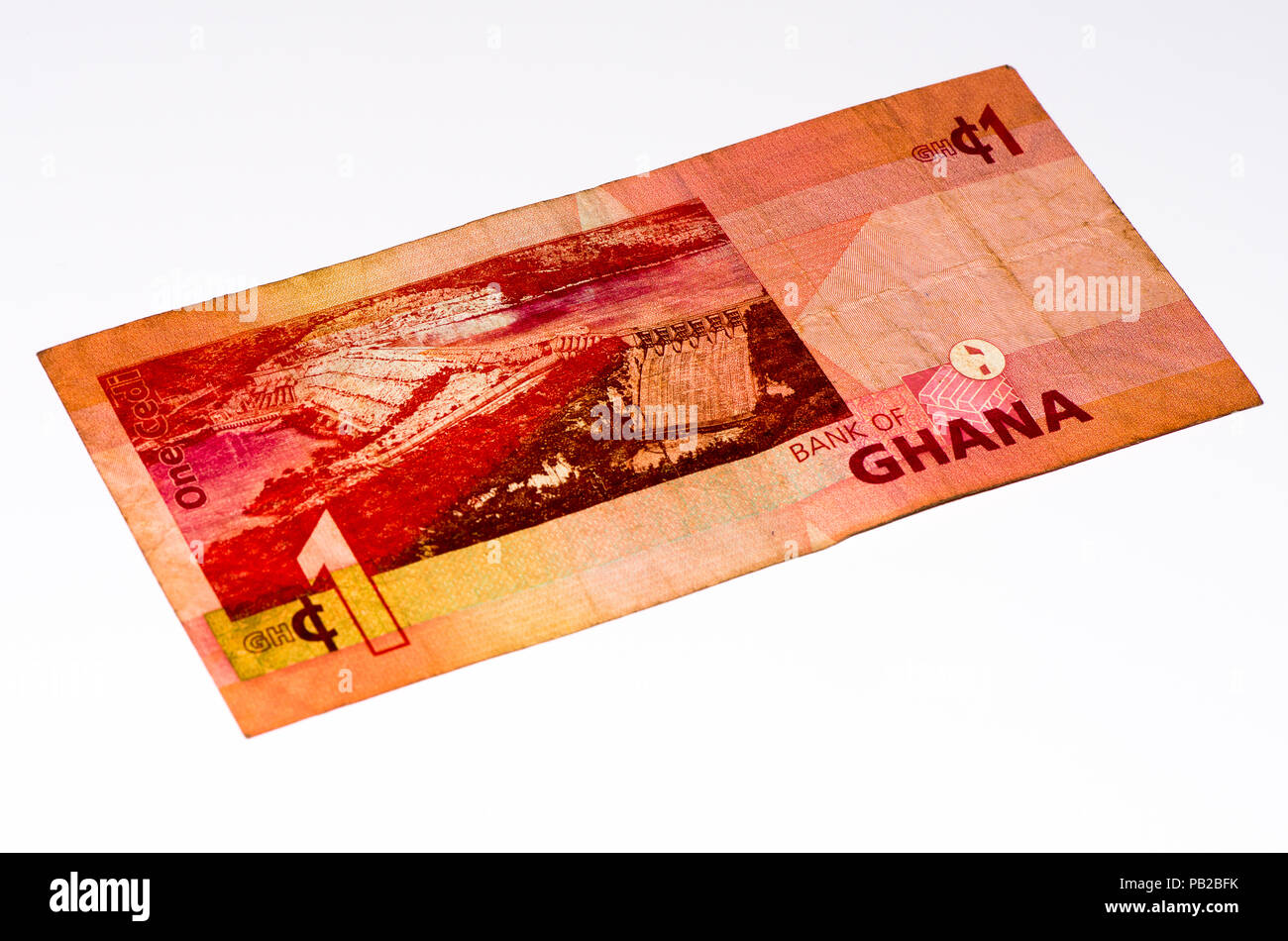 1 Ghana cedi bank nota. Il Ghana cedi è la valuta nazionale del Ghana Foto Stock