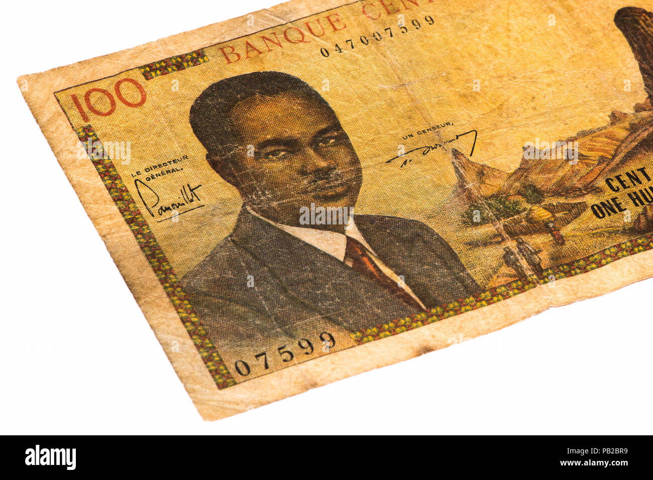 100 centrale di franchi africani del Camerun. Foto Stock