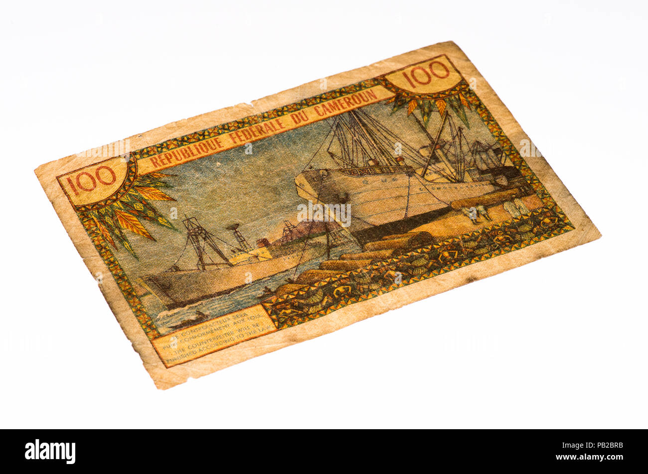 100 centrale di franchi africani del Camerun. Foto Stock