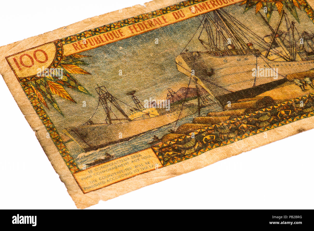 100 centrale di franchi africani del Camerun. Foto Stock