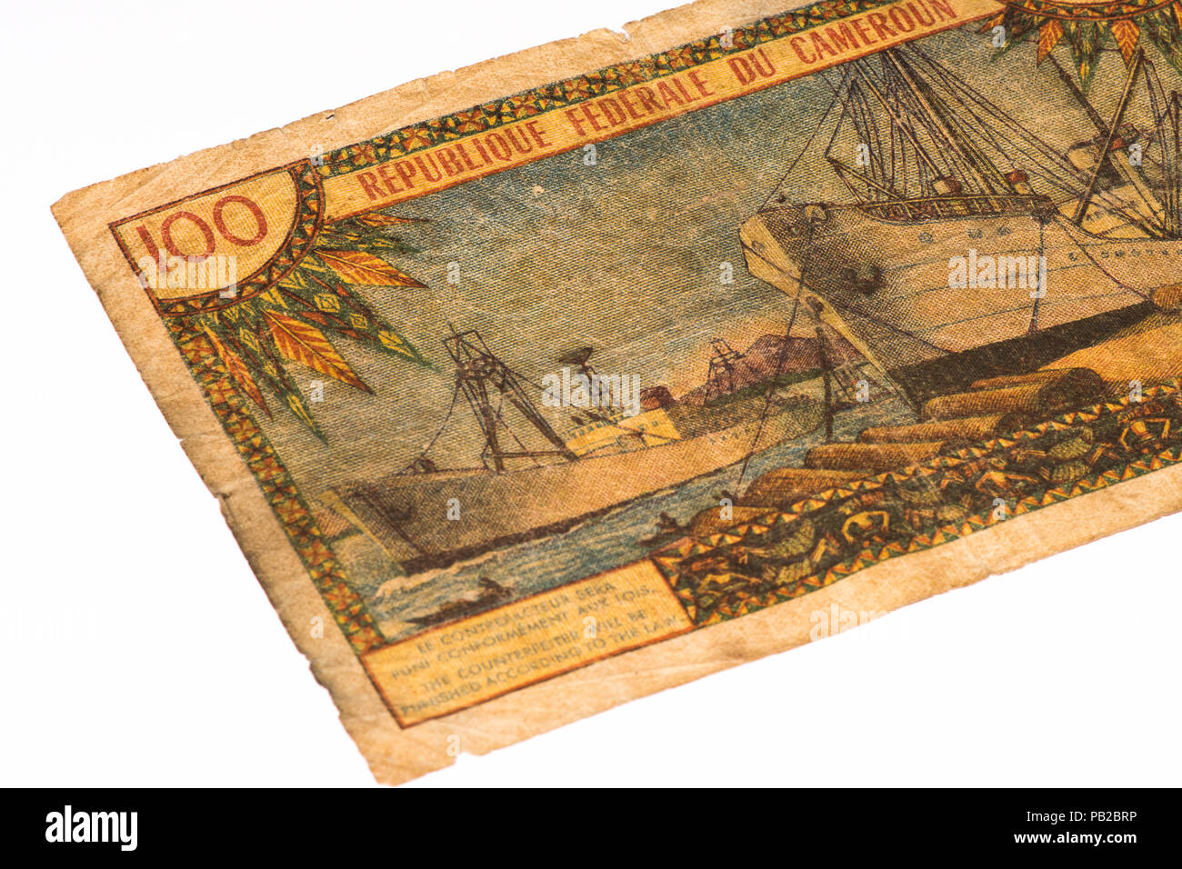 100 centrale di franchi africani del Camerun. Foto Stock