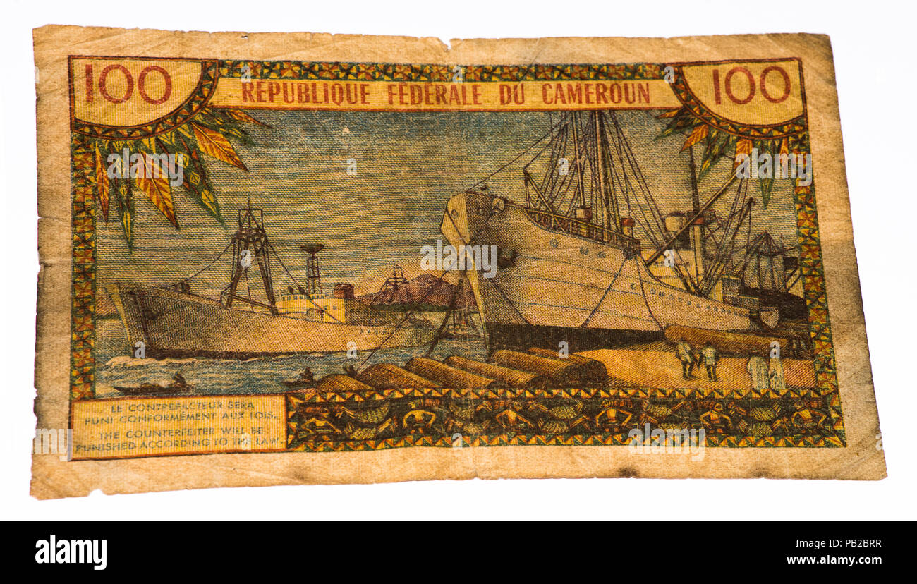 100 centrale di franchi africani del Camerun. Foto Stock