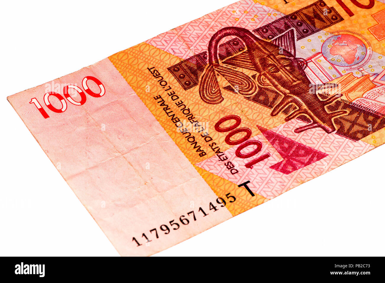 1000 Franco CFA bank nota. Franco CFA è utilizzato in 14 paesi africani. Foto Stock