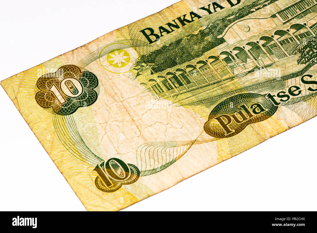 10 pula del Botswana.Pola è la valuta nazionale del Botswana Foto Stock