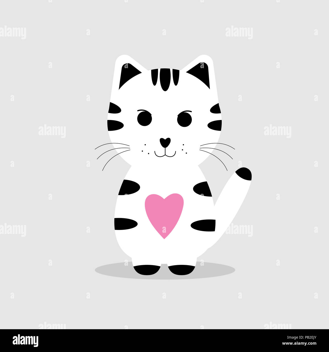 Illustrazione Vettoriale cute cat Foto Stock