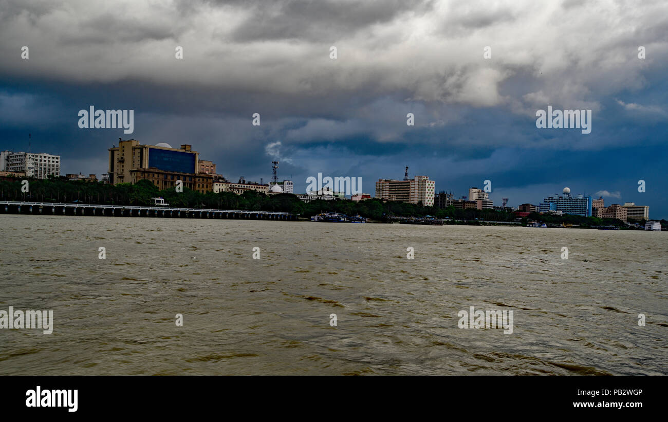 Kolkata quella di Howrah Skyline Foto Stock