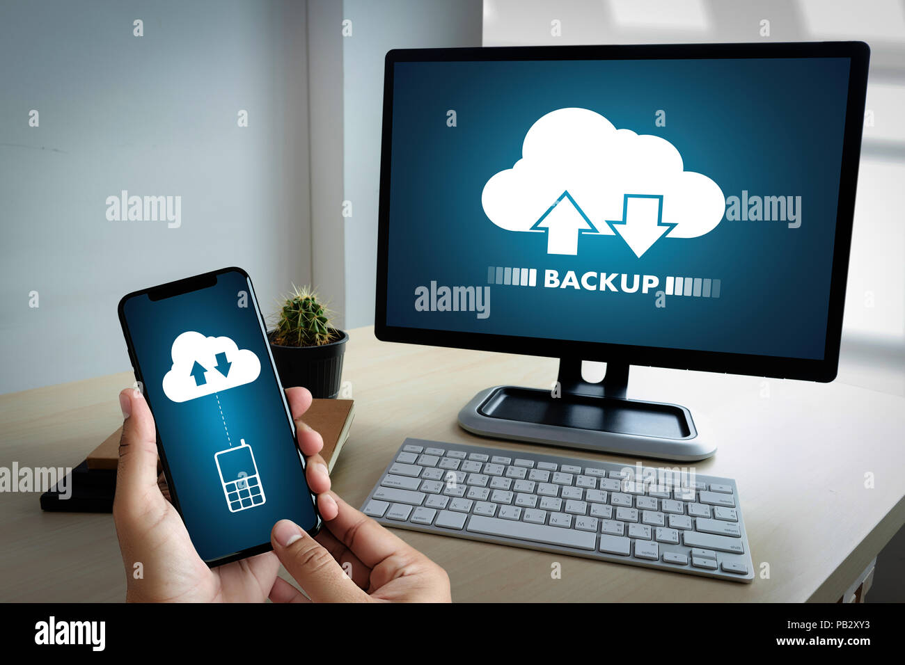 LIVE STREAMING Backup Download digitale di elaborazione un trasferimento dei dati , il download di streaming Foto Stock