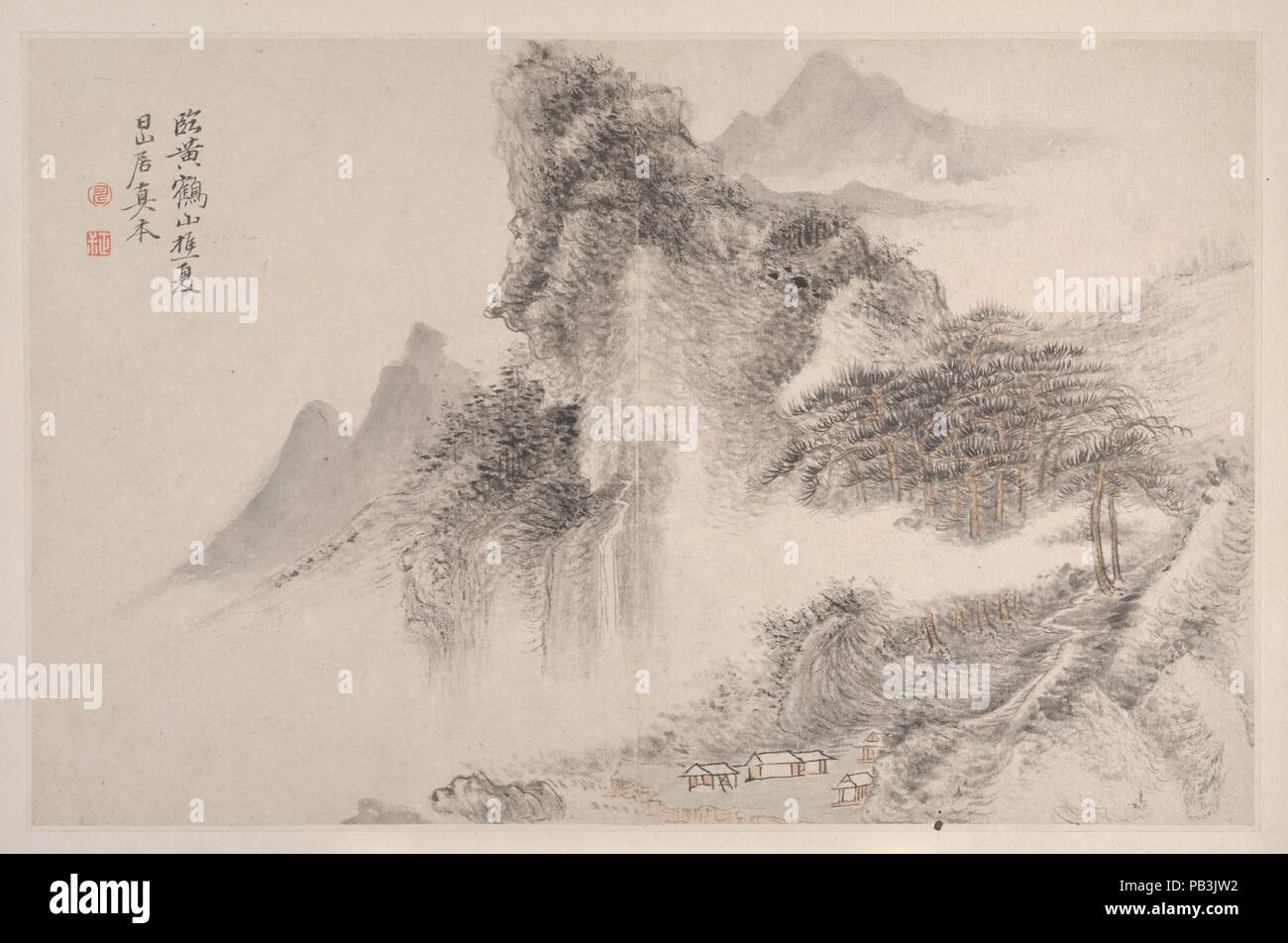 Paesaggi Nel modo song e Yuan maestri. Artista: Yun Shouping (Cinese, 1633-1690). Cultura: la Cina. Dimensioni: 10 5/8 x 15 5/8 in. (27 x 39,7 cm). Data: 1667. Yun Shouping era un membro della ristretta cerchia di artisti che compone i primi Qing movimento ortodosso. Il pupillo di 'Quattro Wangs', ha guadagnato la loro ammirazione per la sensibilità della sua gestione a spazzola che è stato detto di aver superato anche quella del suo contemporaneo e intimo amico Wang Hui (1632-1717). Questo paesaggio album, uno di Yun le prime opere datate, rivali il suo elegante fiore dipinti nella squisita delicatezza del Foto Stock