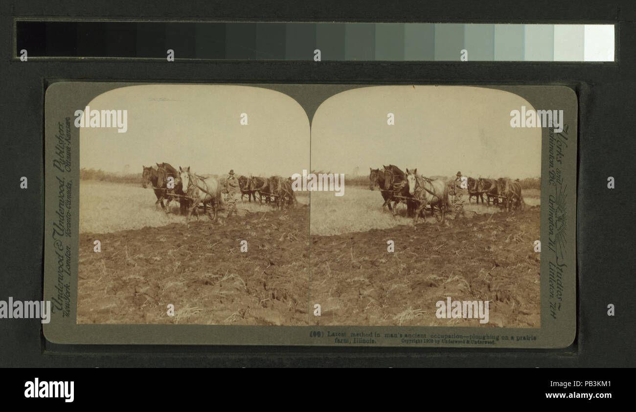 887 metodi più recenti nell'uomo l'antica professione - aratura su una fattoria prarie, Illinois (NYPL B11707441-G90F164 016F) Foto Stock