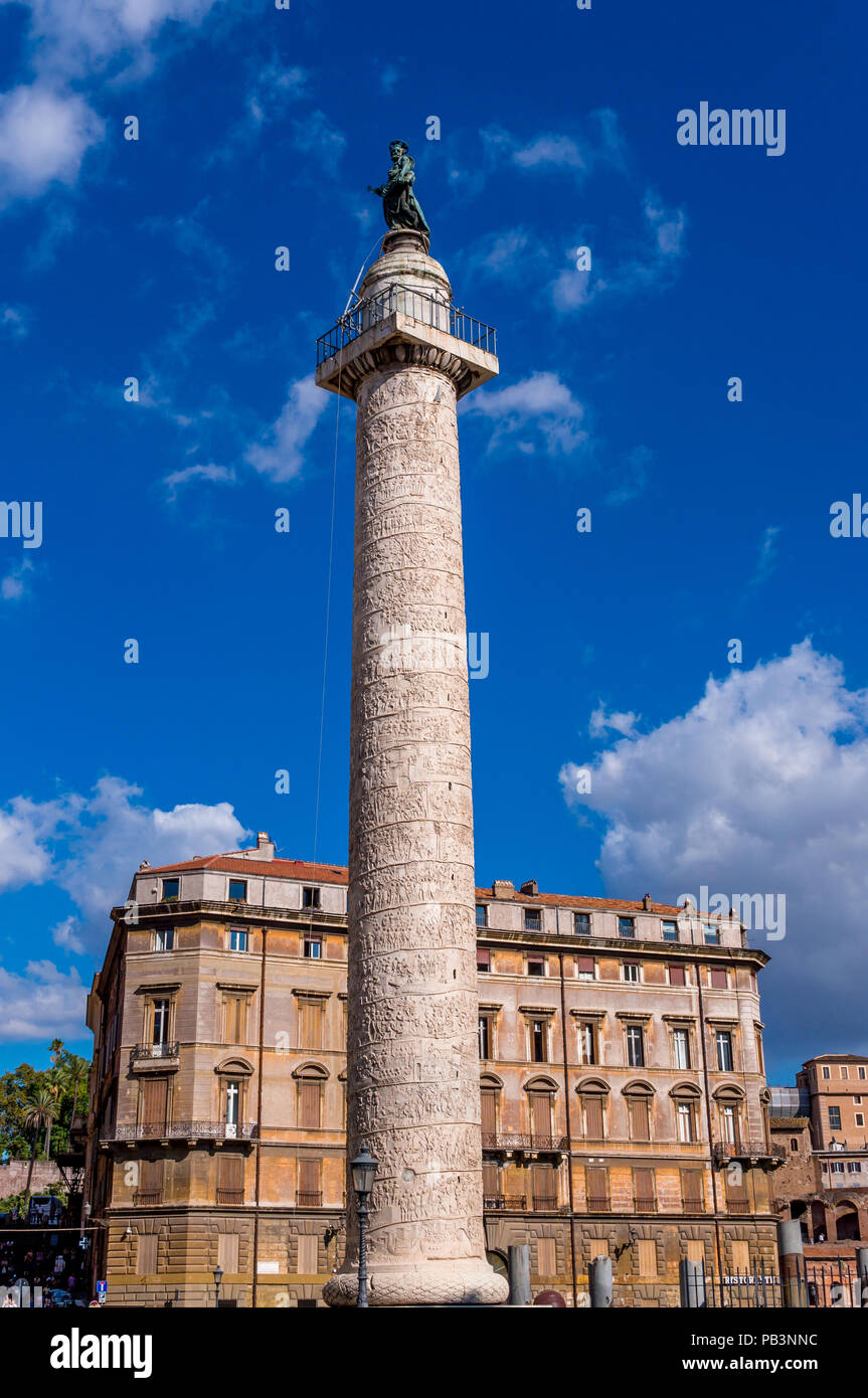 Colonna di Traiano, Roma, Italia. Colonna di Traiano, Roma Foto Stock