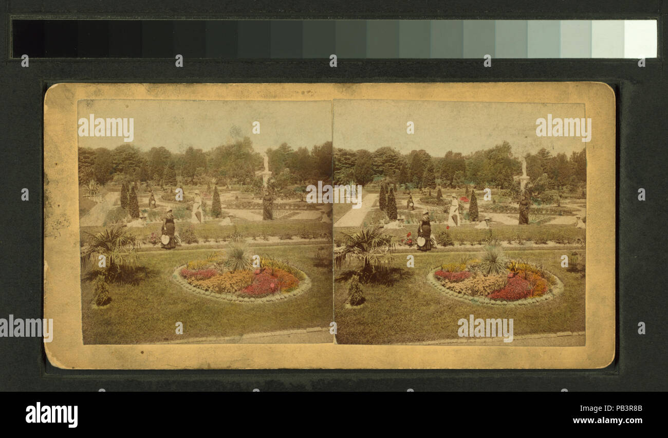 1815 Vista del giardino, con alcune donne visitatori (NYPL B12555092-G90F440 032F) Foto Stock