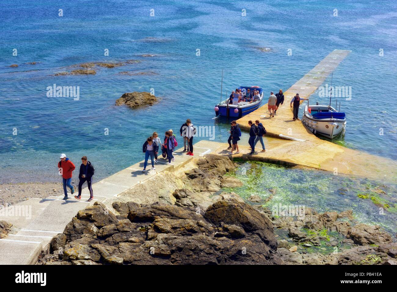 Gite in barca a St Michael's Mount,Karrek Loos yn Koos,Marazion,Cornwall,l'Inghilterra,uk Foto Stock