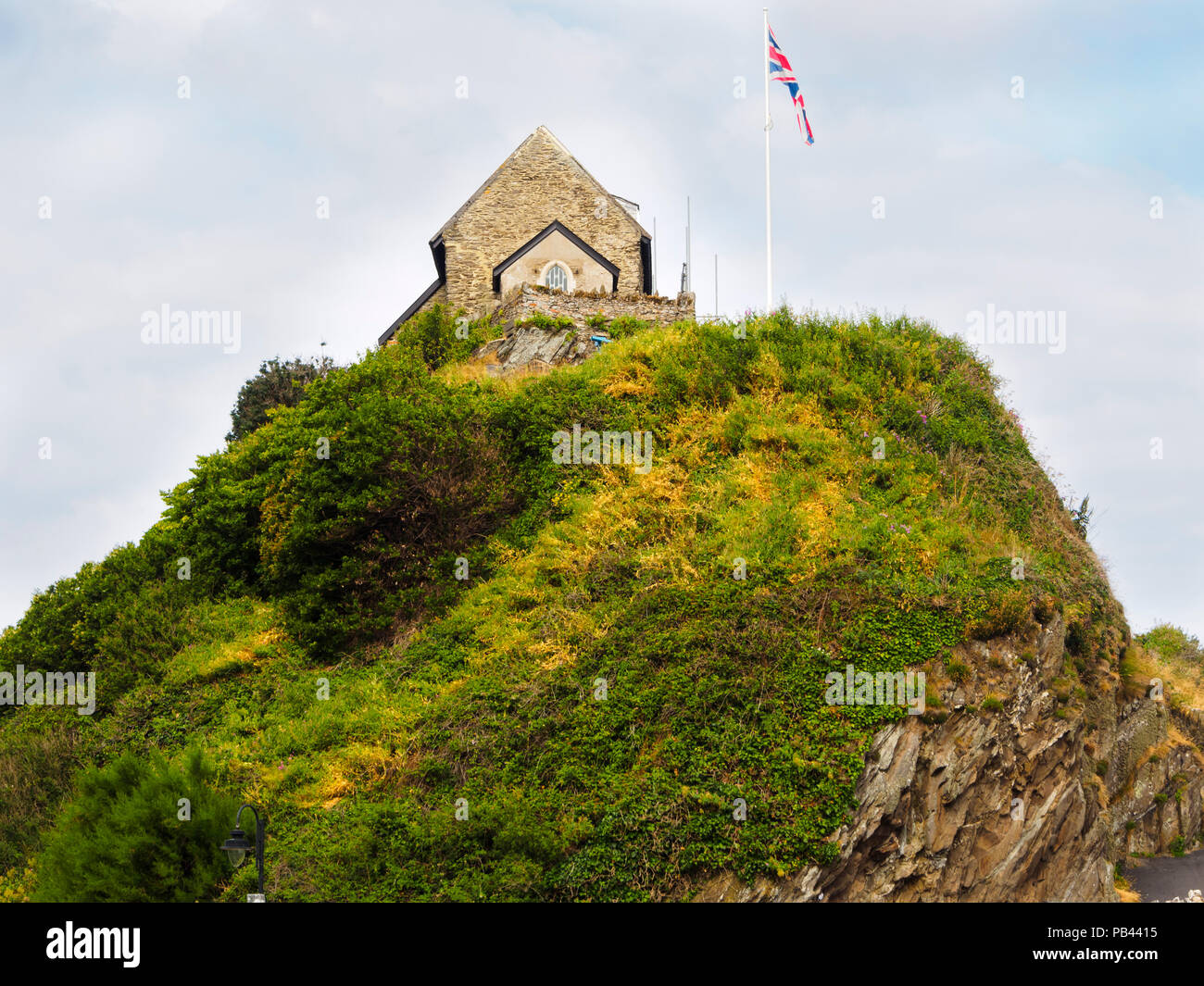 St Nicholas cappella sulla lanterna collina sopra il porto a Ilfracombe, Devon, Regno Unito Foto Stock