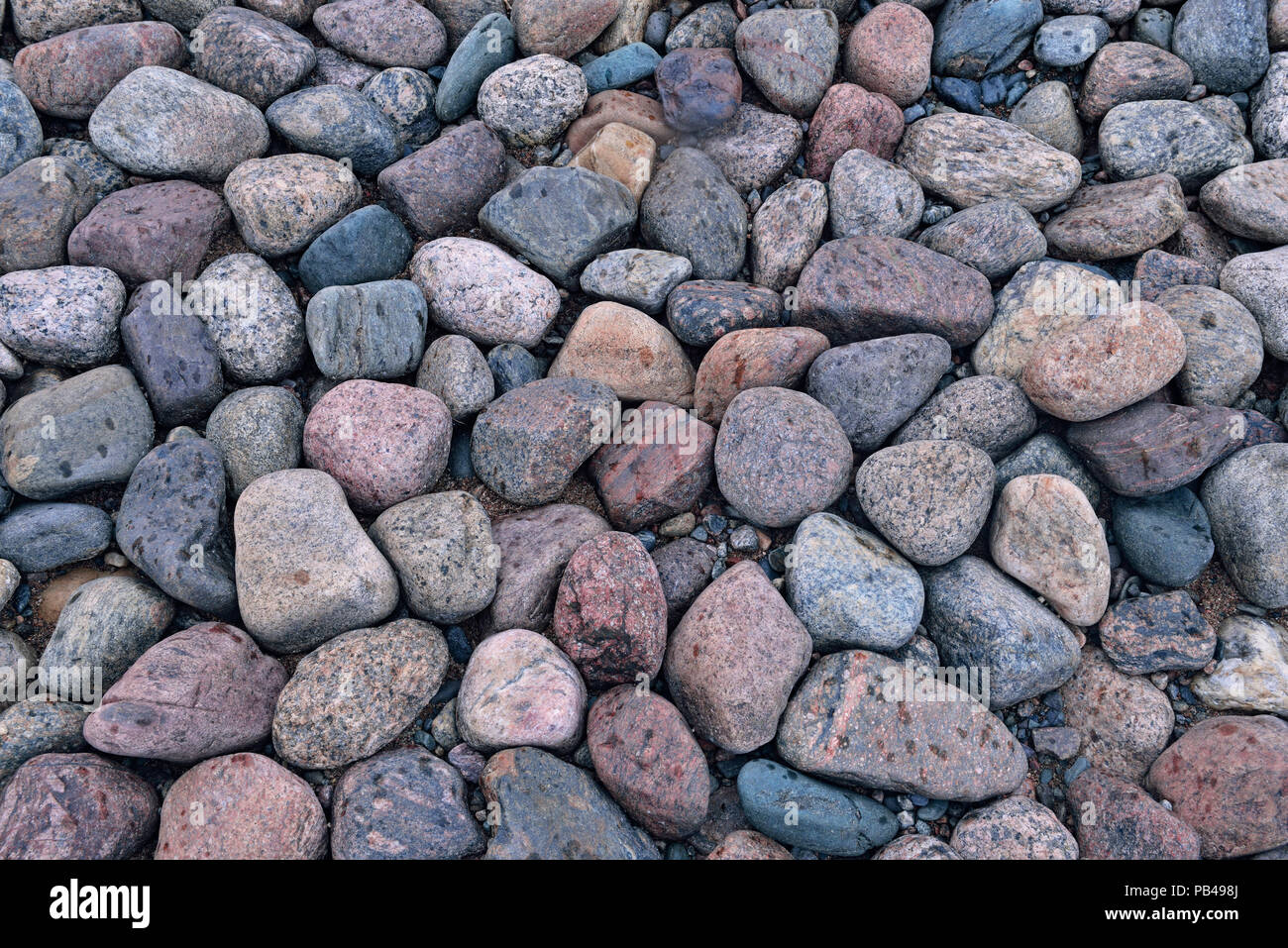 Ennadai lago spiaggia pietre, Arctic Haven Lodge, Nunavut, Canada Foto Stock