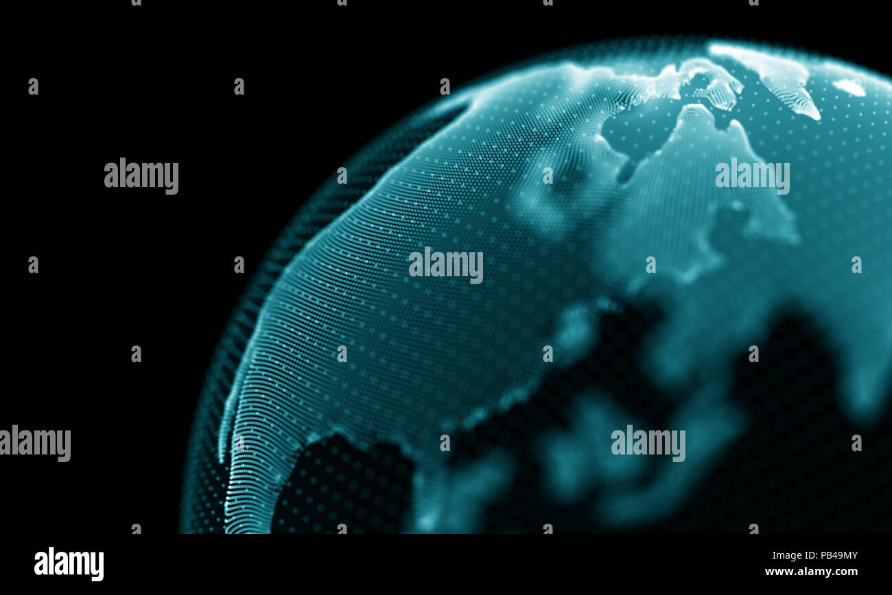 Astratta geometrica blu sfondo . La tecnologia avveniristica stile. Insegna al neon . La tecnologia avveniristica elemento HUD . Elegante sfondo astratto . Grande per la visualizzazione di dati . Foto Stock