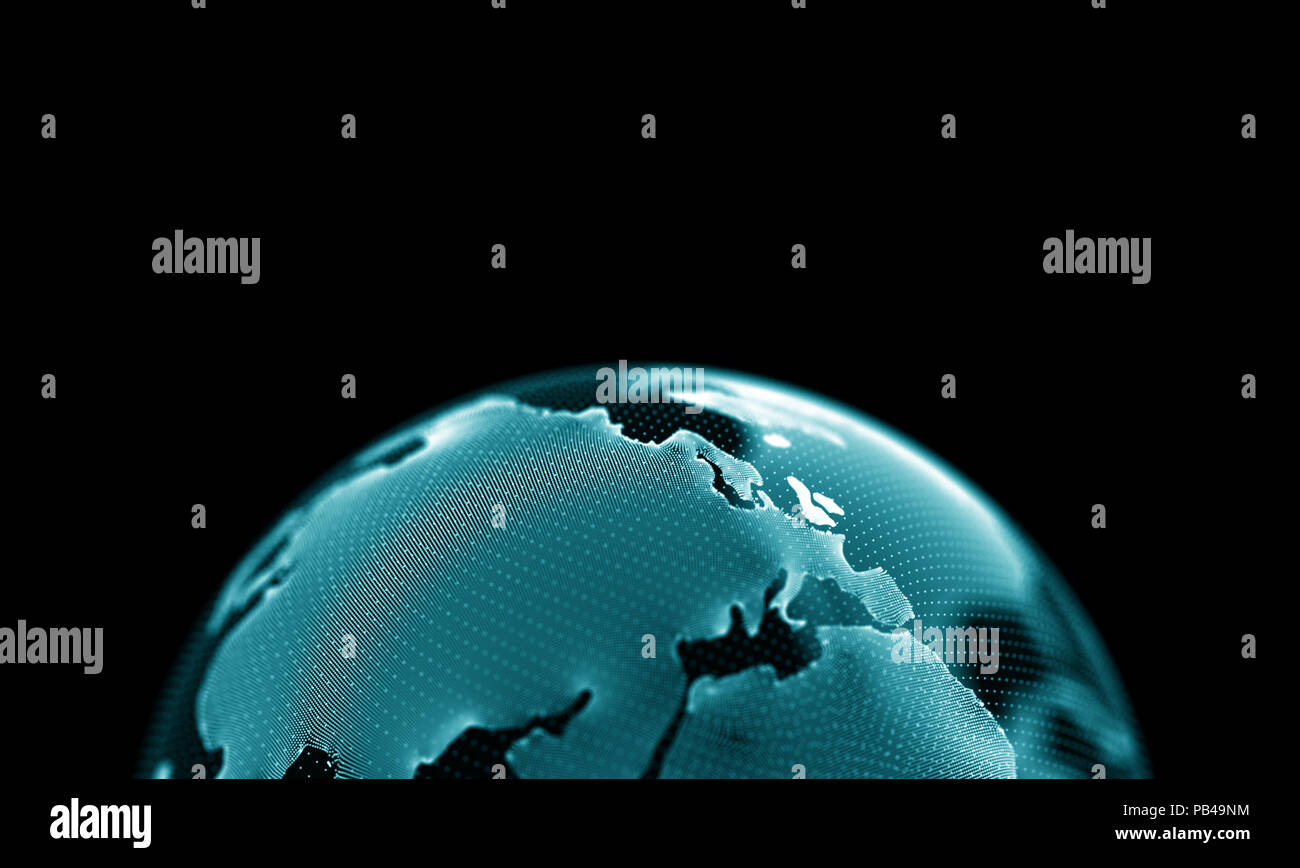 Astratta geometrica blu sfondo . La tecnologia avveniristica stile. Insegna al neon . La tecnologia avveniristica elemento HUD . Elegante sfondo astratto . Grande per la visualizzazione di dati . Foto Stock