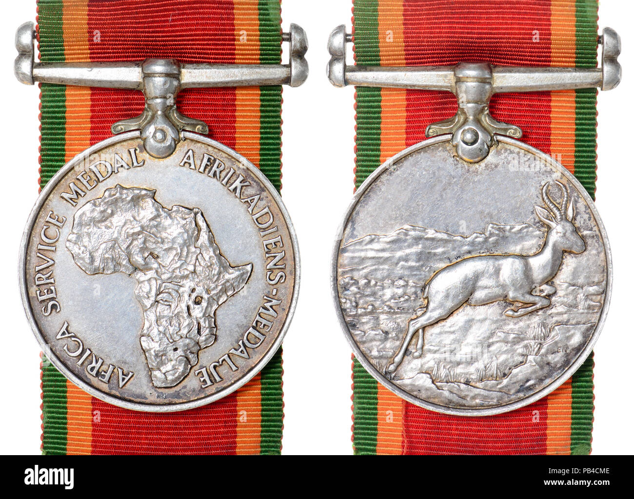 Il servizio in Africa medaglia: Sudafricano medaglia della campagna per il servizio durante la Seconda Guerra Mondiale, assegnati ai soci dell Unione delle Forze di Difesa, il modo Foto Stock