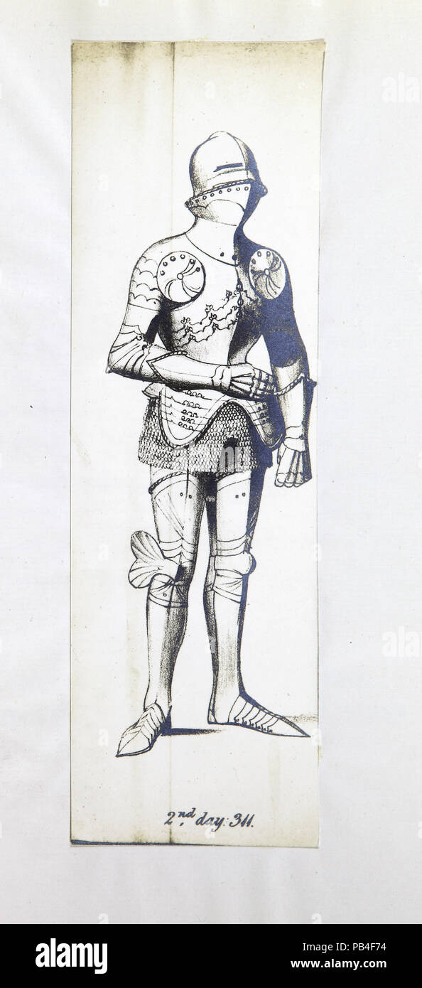 Lotto 311 'un magnifico cappuccio gotico-a-pie tuta del cavaliere del acciaio lucido corazza" Foto Stock