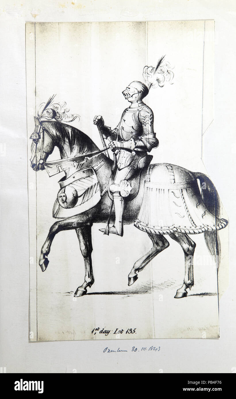 Lotto 135 " un magnifico cappuccio gotico-a-pie tuta del cavaliere del acciaio lucido corazza" Foto Stock