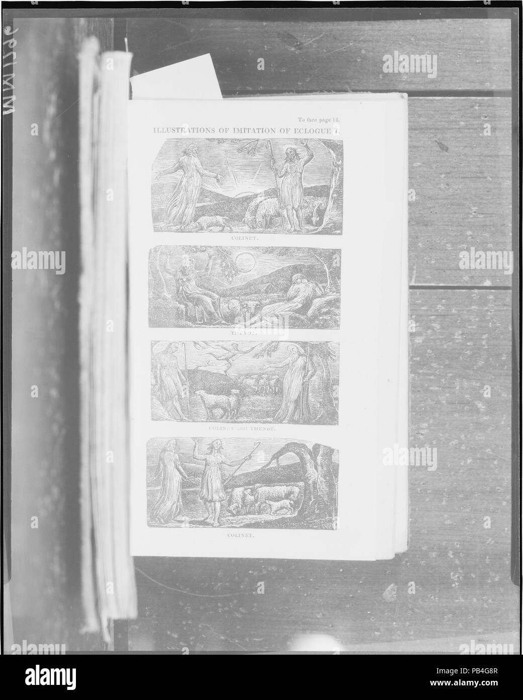 Il Pastorals di Virgilio, con un corso di inglese letto, adatto per le scuole, Vol. I. Autore: Virgilio (romana, Ande 70 A.C.-19 B.C. Brundisium). Dimensioni: 7 1/16 x 4 5/16 in. (18 x 11 cm). Editor: Robert John Thornton (British, 1768-1837). Illustrator: William Blake (British, Londra Londra 1757-1827). Editore: F. C. & J. Rivington (Londra). Data: 1821. Museo: Metropolitan Museum of Art di New York, Stati Uniti d'America. Foto Stock