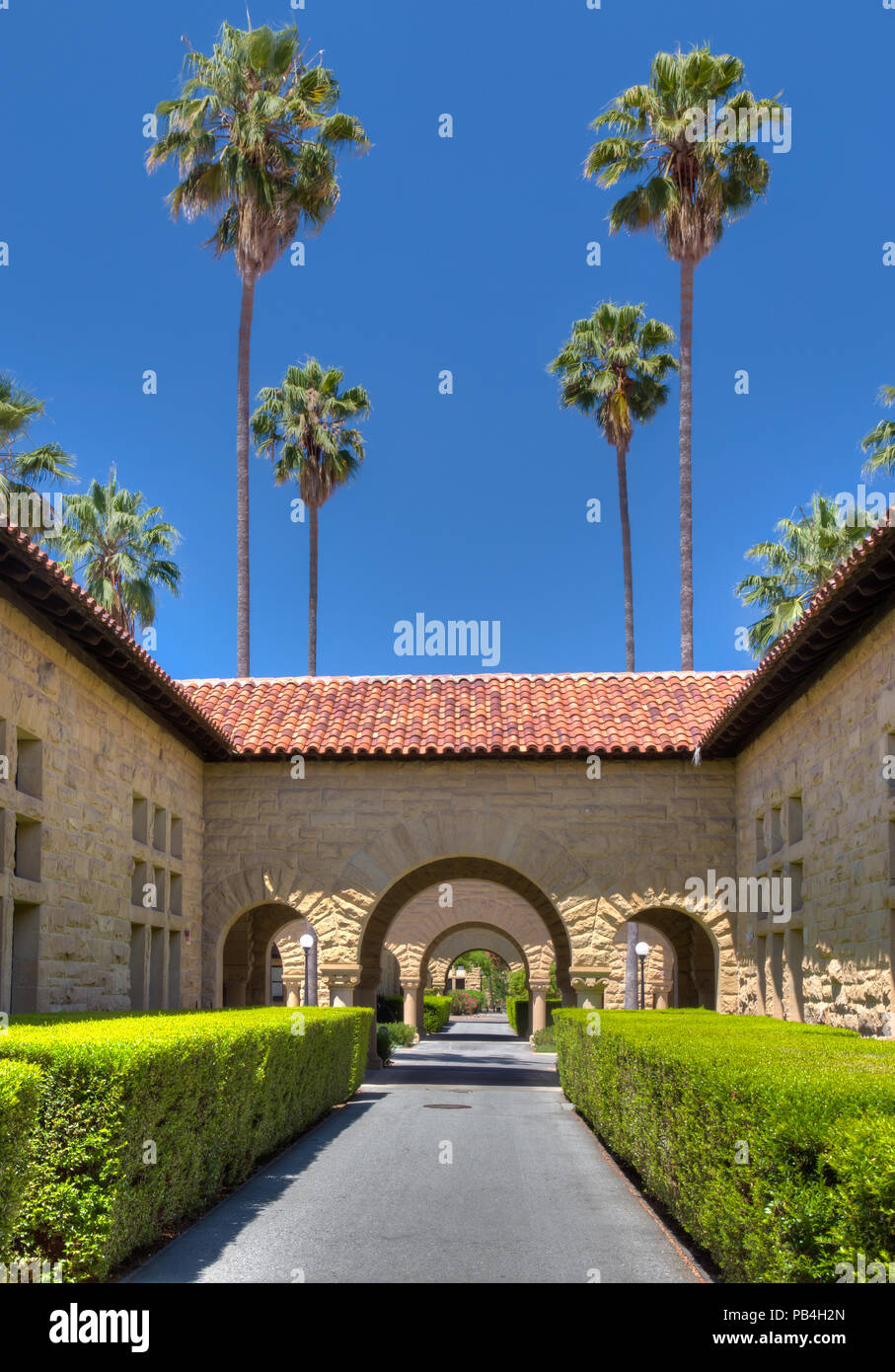 STANFORD, STATI UNITI - 6 Luglio: pareti originali presso la Stanford University. Foto Stock