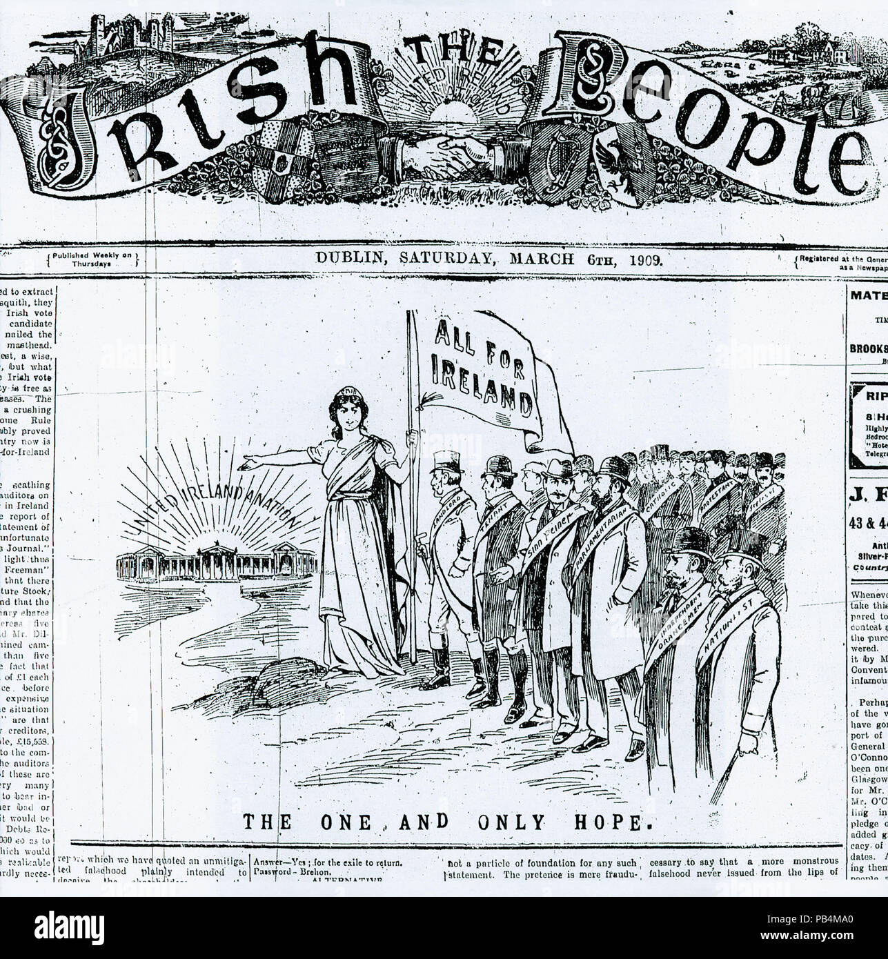 811 Irlanda, Regno una nazione Foto Stock