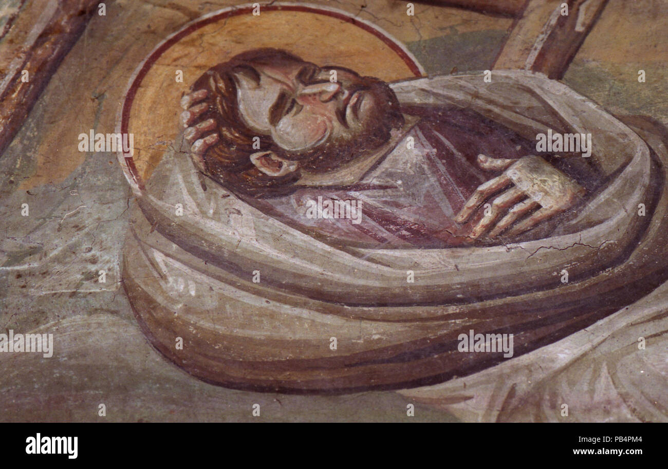 1158 dipinti nella chiesa della Theotokos Peribleptos di Ohrid 0362 Foto Stock