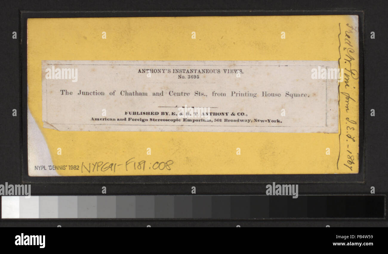 1647 La giunzione di Chatham e centro Sts., dalla stampa House Square (NYPL B11708035-G91F181 008B) Foto Stock