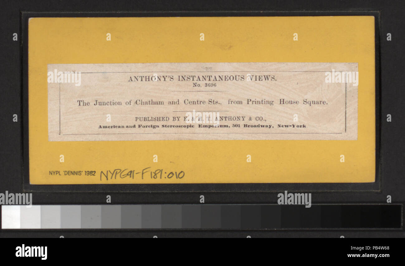 1647 La giunzione di Chatham e centro Sts., dalla stampa House Square (NYPL B11708035-G91F181 010B) Foto Stock