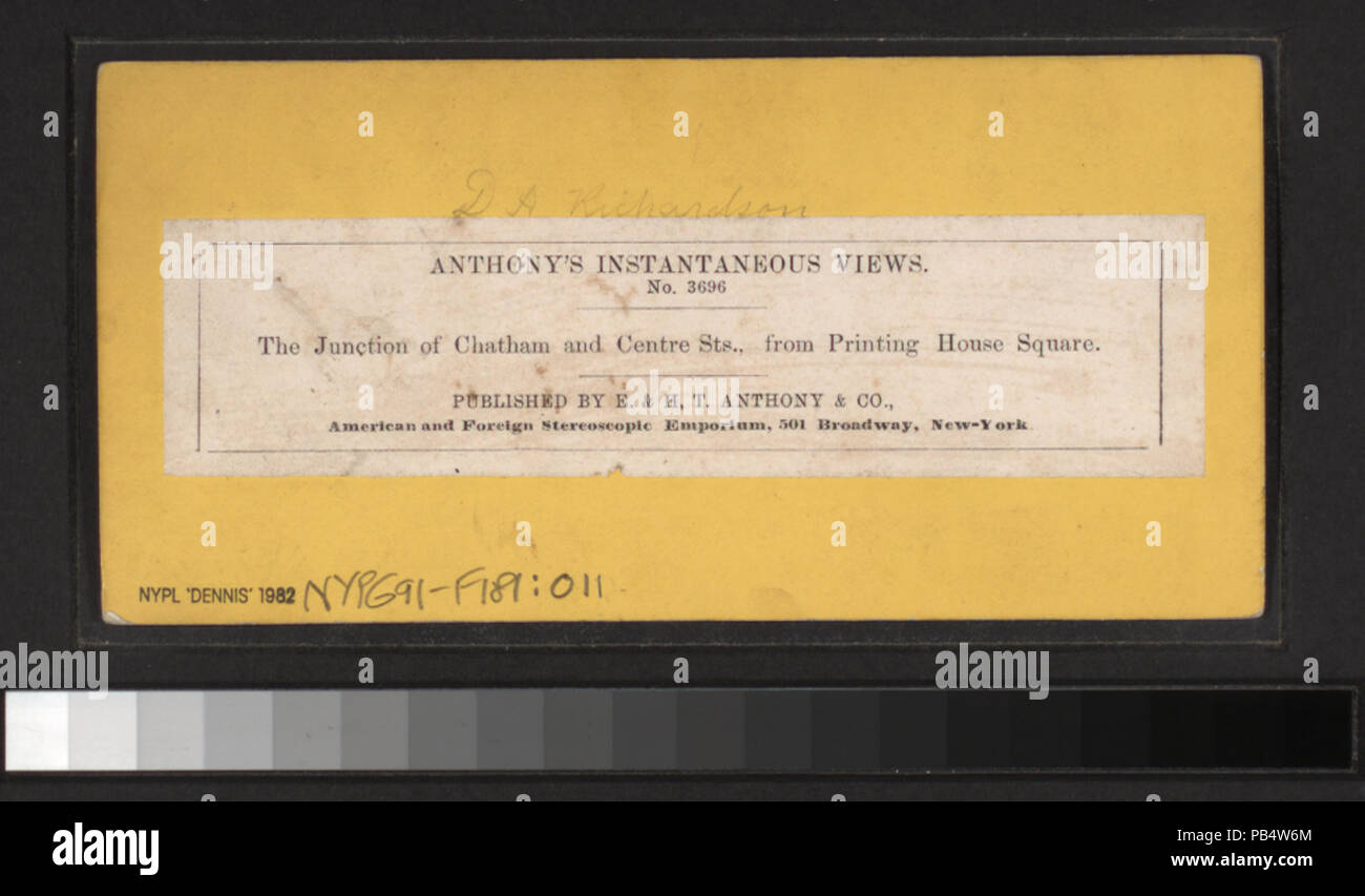 1647 La giunzione di Chatham e centro Sts., dalla stampa House Square (NYPL B11708035-G91F181 011B) Foto Stock