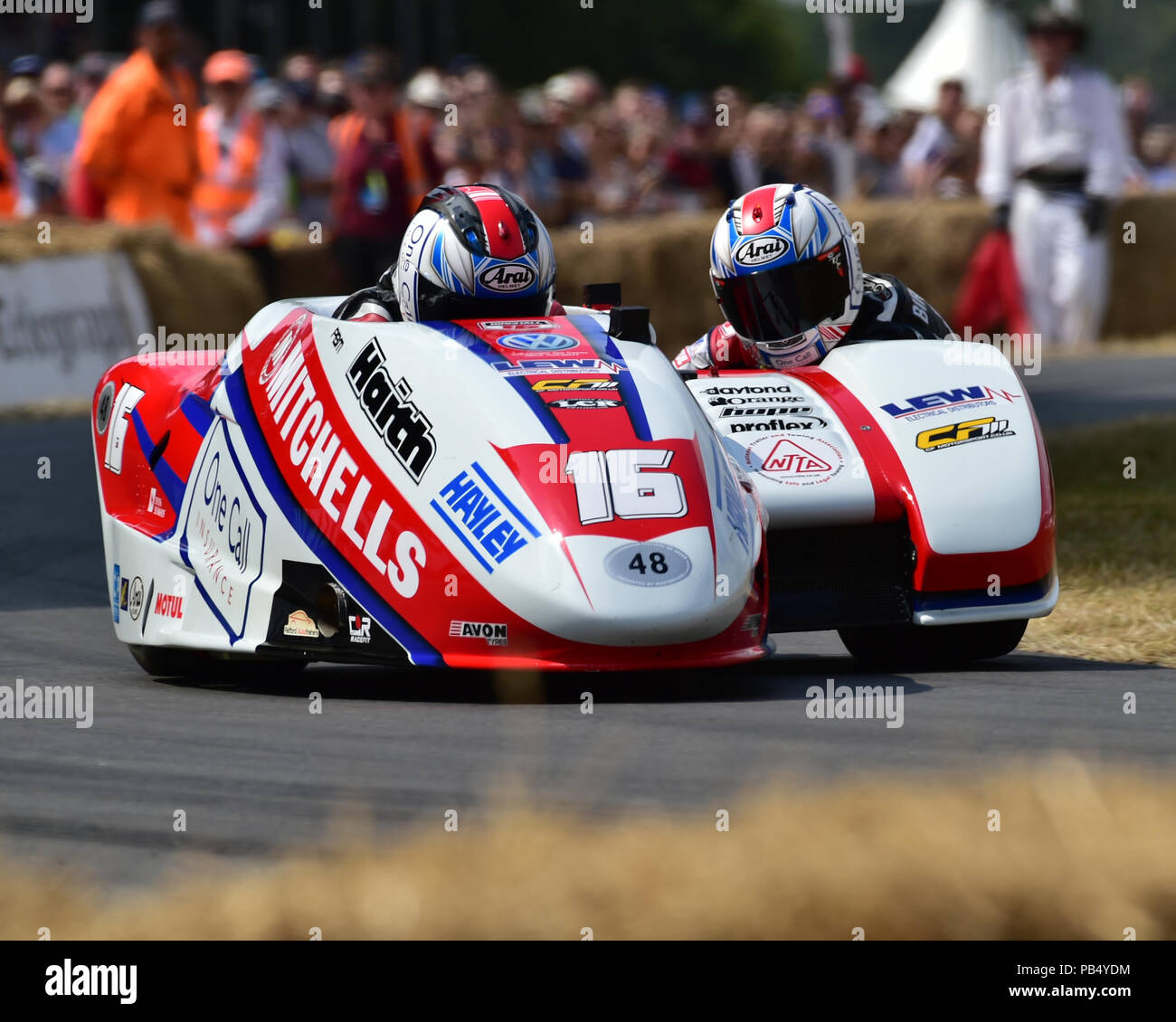 Ben Birchall, Tom Birchall, LCR Honda 600, Sidecar racing, Goodwood Festival della velocità, il Giubileo d'argento, Goodwood, luglio 2018, West Sussex, in Inghilterra. Foto Stock