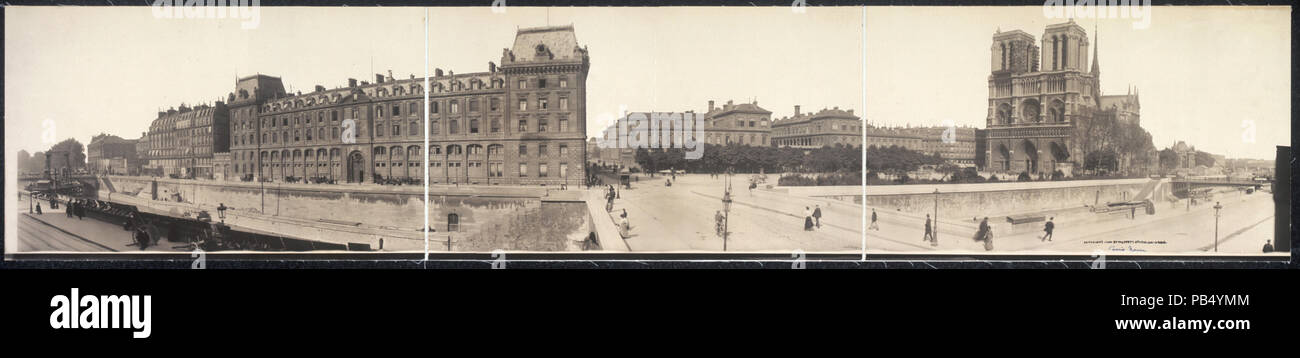 1120 la Cattedrale di Notre Dame e la Prefettura di Polizia, Parigi, Francia LCCN2007663161 Foto Stock