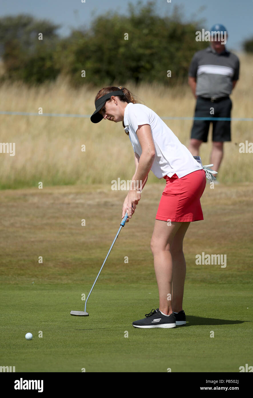 Il Florentyna Parker dell'Inghilterra sul quarto verde durante il giorno uno dei 2018 Aberdeen Standard Investments Ladies Scottish Open al Gullane Golf Club, Gullane. STAMPA ASSOCIAZIONE Foto, Foto data: Giovedì 26 luglio 2018. Il credito fotografico dovrebbe essere: Jane Barlow/PA Wire. Foto Stock