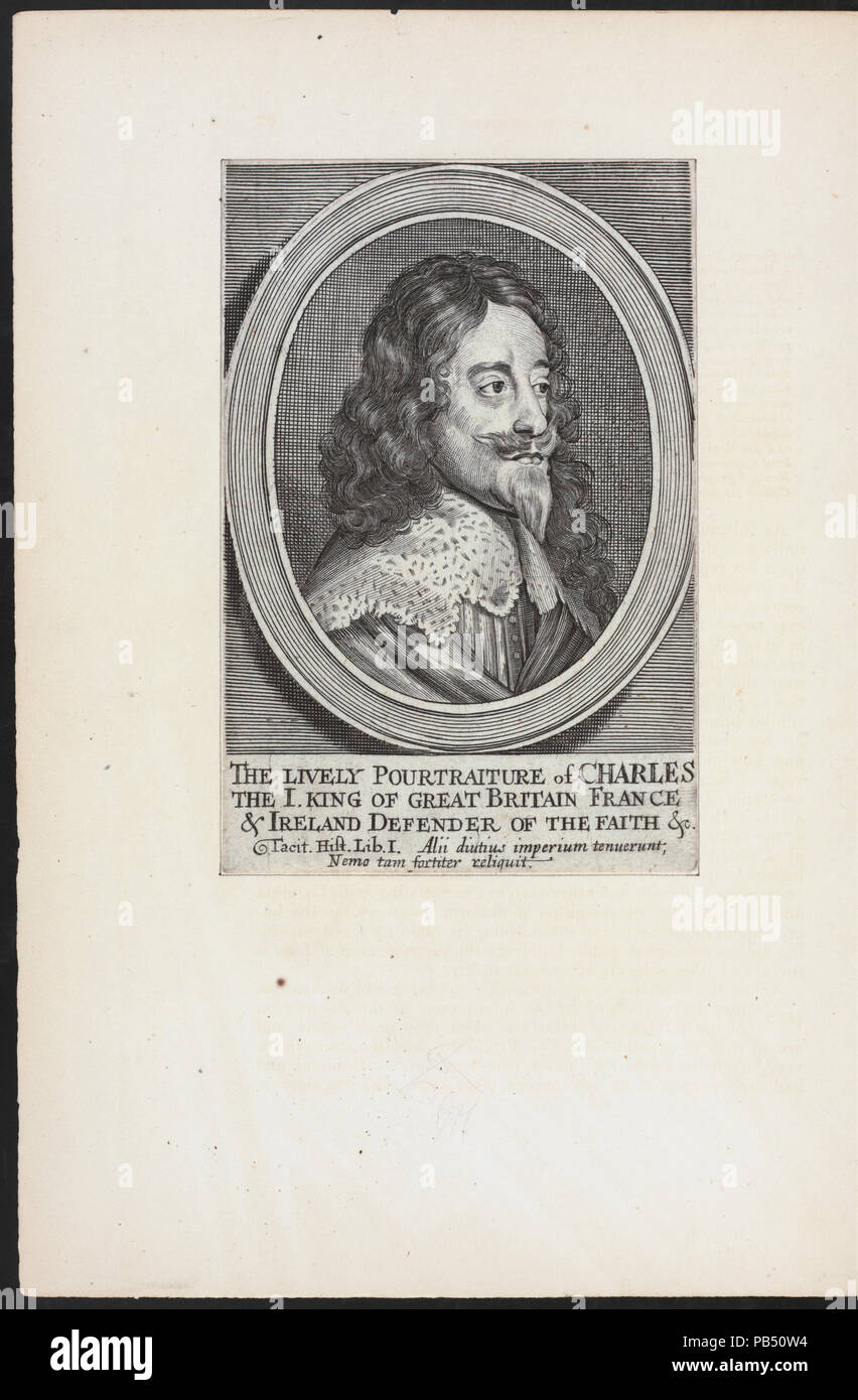 1653 La vivace pourtraiture di Charles I, re di Gran Bretagna, Francia &AMP; Irlanda, difensore della fede, &amp;c (NYPL ADE-256399-EM14646) Foto Stock