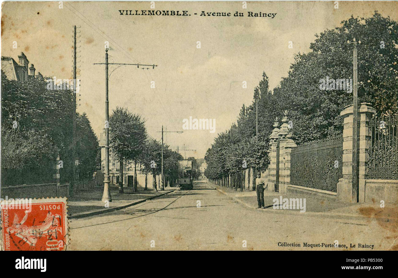 1058 Moquet-Portelance - VILLEMOMBLE - Avenue du Raincy Foto Stock