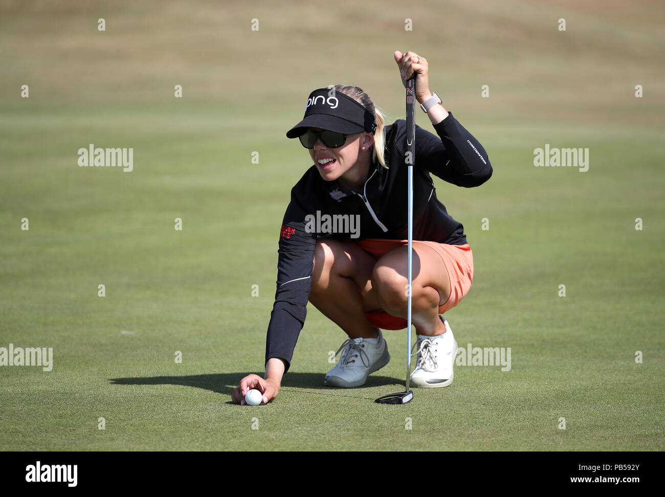 Pernilla Lindberg svedese sul 14° verde durante il giorno uno dei 2018 Aberdeen Standard Investments Ladies Scottish Open al Gullane Golf Club di Gullane. PREMERE ASSOCIAZIONE foto. Data immagine: Giovedì 26 luglio 2018. Il credito fotografico dovrebbe essere: Jane Barlow/PA Wire. Foto Stock