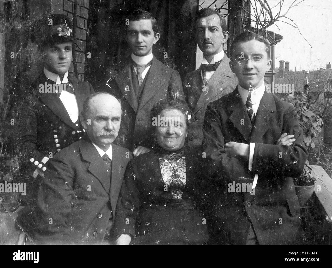 1596 Tableau, uomini, sorriso, terrazza Fortepan 14318 Foto Stock