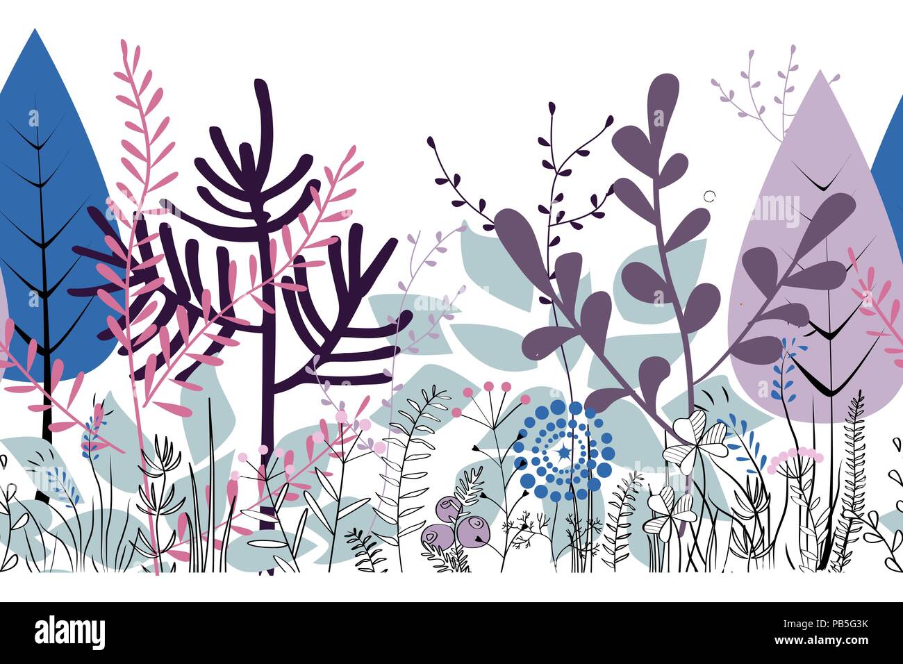 Multicolor tropicale alla moda autunno sfondo, foglie esotiche. Vettore illustrazione botanica, grande elemento di design per esempio schede di saluti, banner e Illustrazione Vettoriale