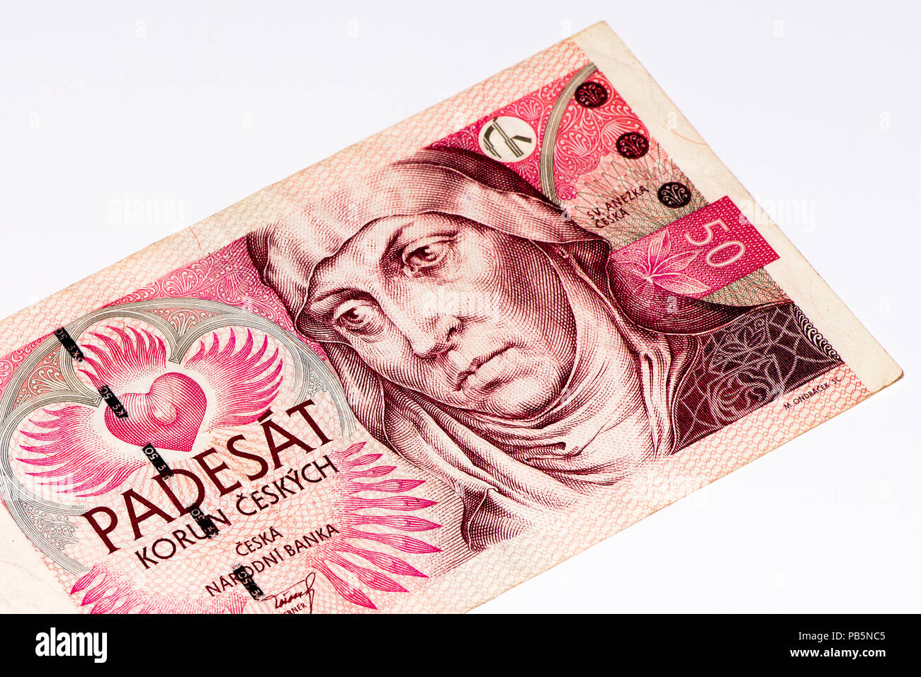 50 corone ceche bank nota. Corona è la moneta nazionale della Repubblica  ceca Foto stock - Alamy