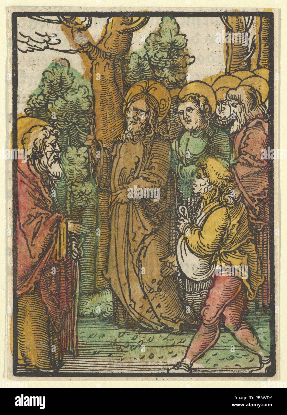 La parabola del seminatore e la zizzania, da Das Plenarium. Artista: Hans Schäufelein (tedesco, Norimberga ca. 1480-ca. 1540 Nördlingen). Dimensioni: foglio: 3 11/16 × 2 11/16 in. (9,4 × 6,8 cm). Editore: Adam Petri (tedesco, attivo a Basilea, 1507-27). Data: 1517. Museo: Metropolitan Museum of Art di New York, Stati Uniti d'America. Foto Stock