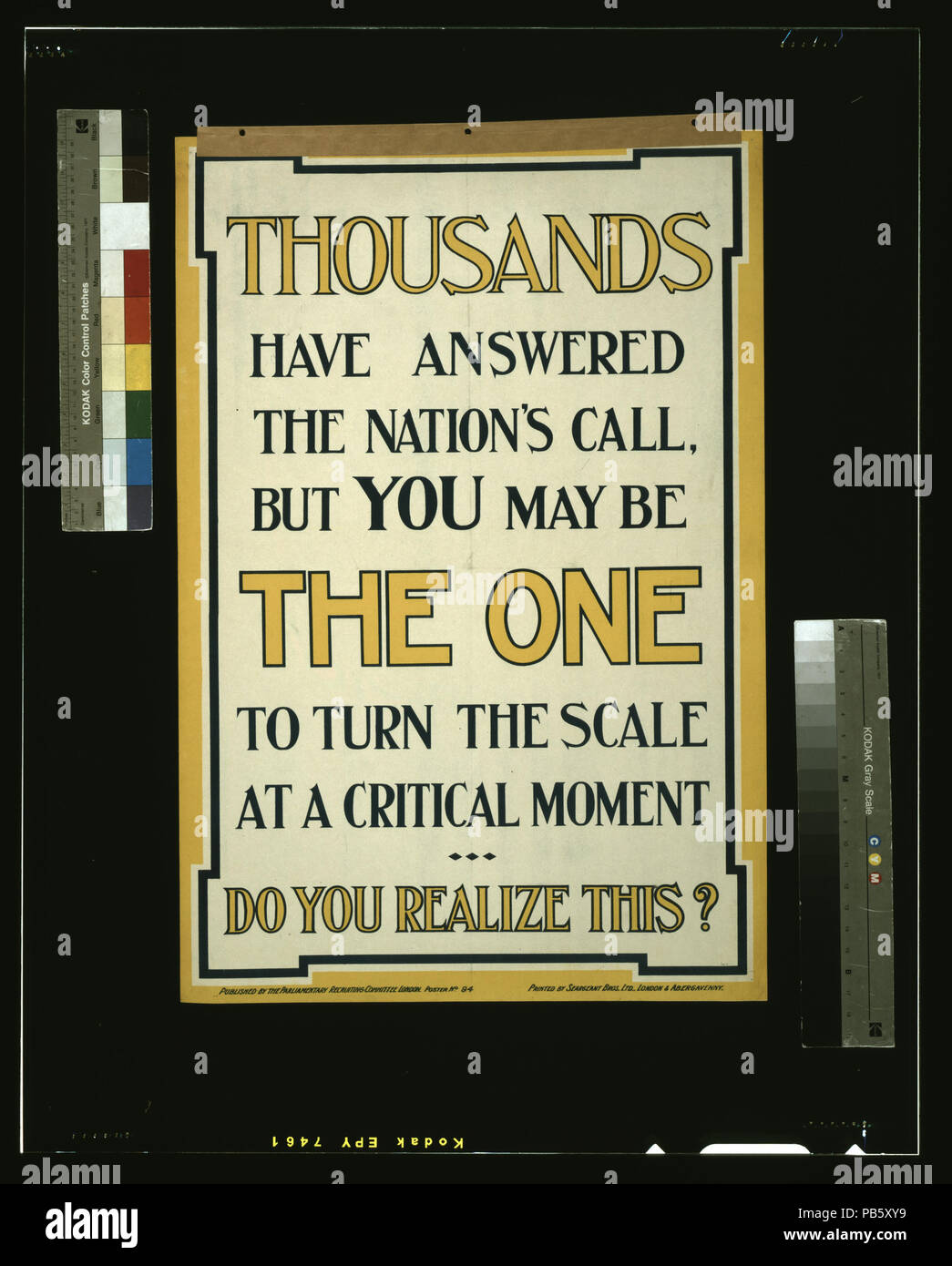 1744 migliaia di persone hanno risposto la nazione è chiamata, ma può essere quella di girare la scala in un momento critico. Ma vi rendete conto di questo LCCN2003663080 Foto Stock
