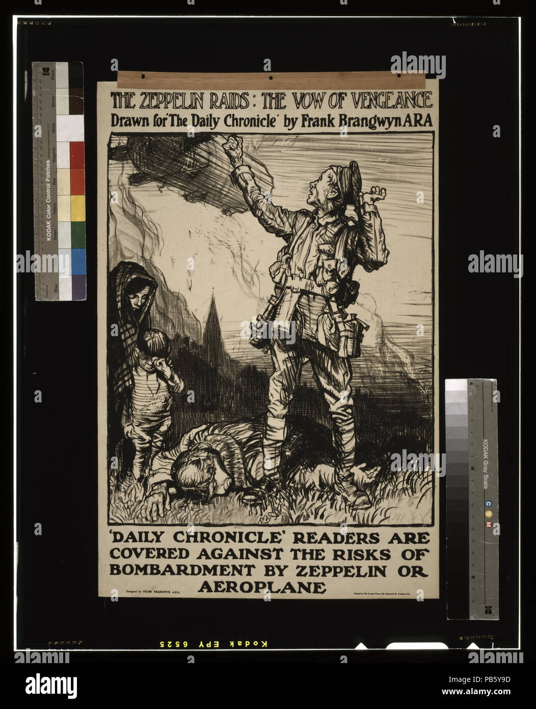 1714 Le incursioni zeppelin- il voto di vendetta. Disegnata per "La cronaca quotidiana" di Frank Brangwyn A.R.A LCCN2003675359 Foto Stock