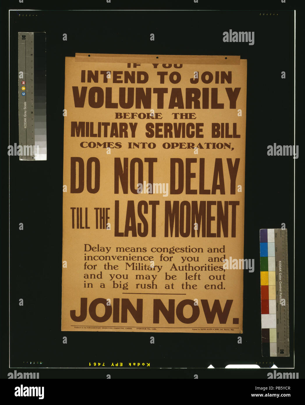 787 se si intendono aderire volontariamente prima che il servizio militare bill entra in funzionamento, non ritardare fino all' ultimo momento (...) Iscriviti ora LCCN2003663173 Foto Stock