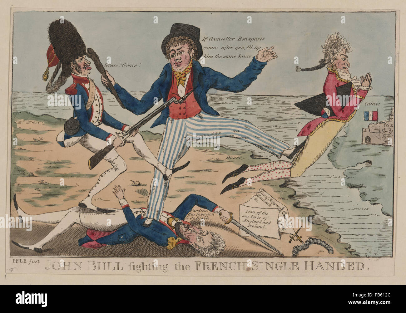 836 John Bull combatte i francesi con una singola mano-LCCN2006678160 Foto Stock