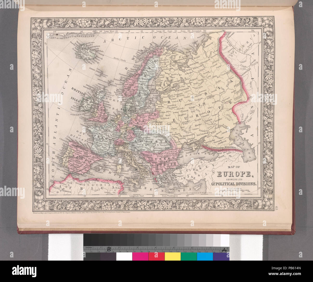 993 Mappa di Europa, che mostra la sua gt. divisioni politiche (NYPL b13663520-1510827) Foto Stock