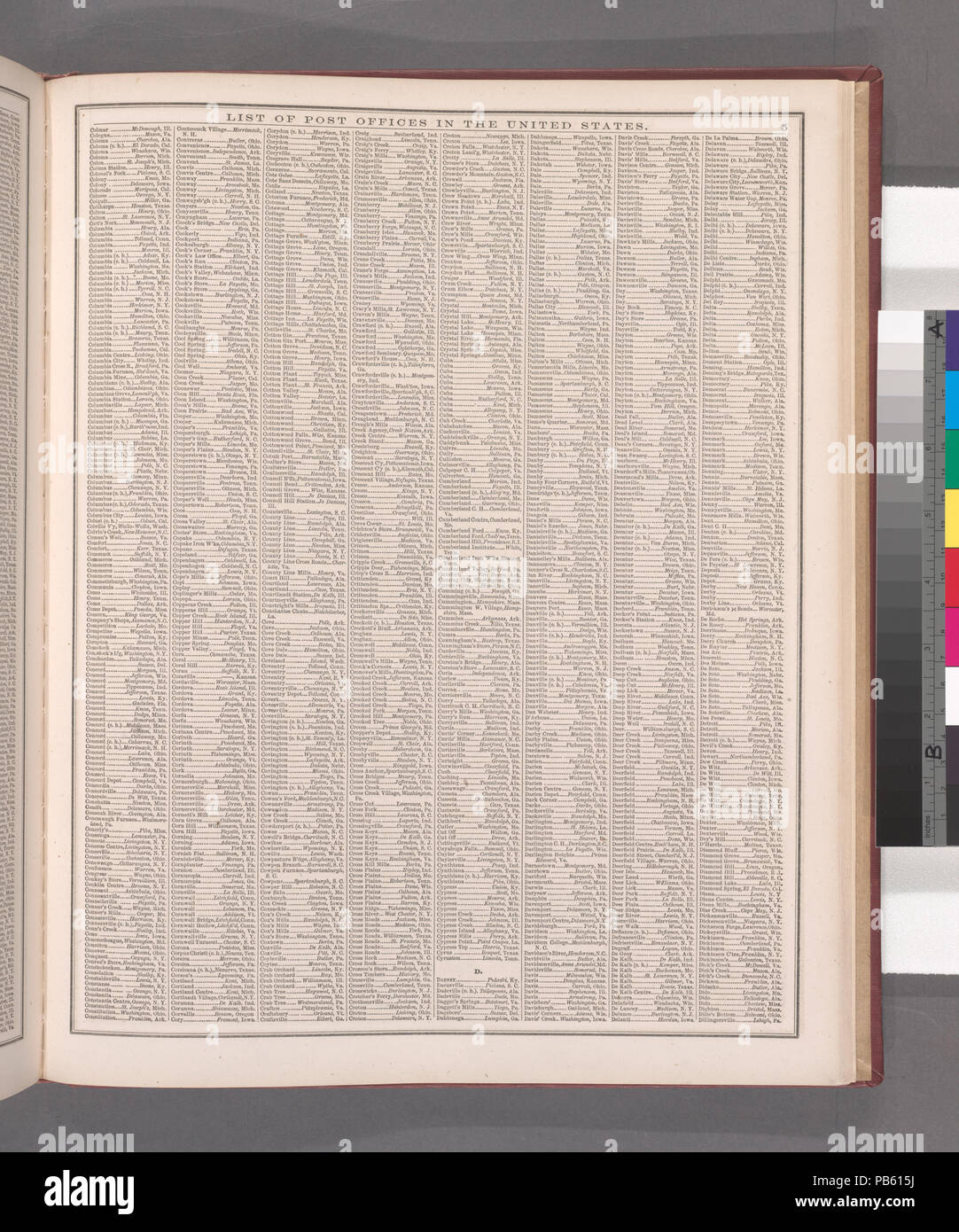 924 Elenco degli uffici postali negli Stati Uniti. (C, D) (NYPL b13663520-1510843) Foto Stock