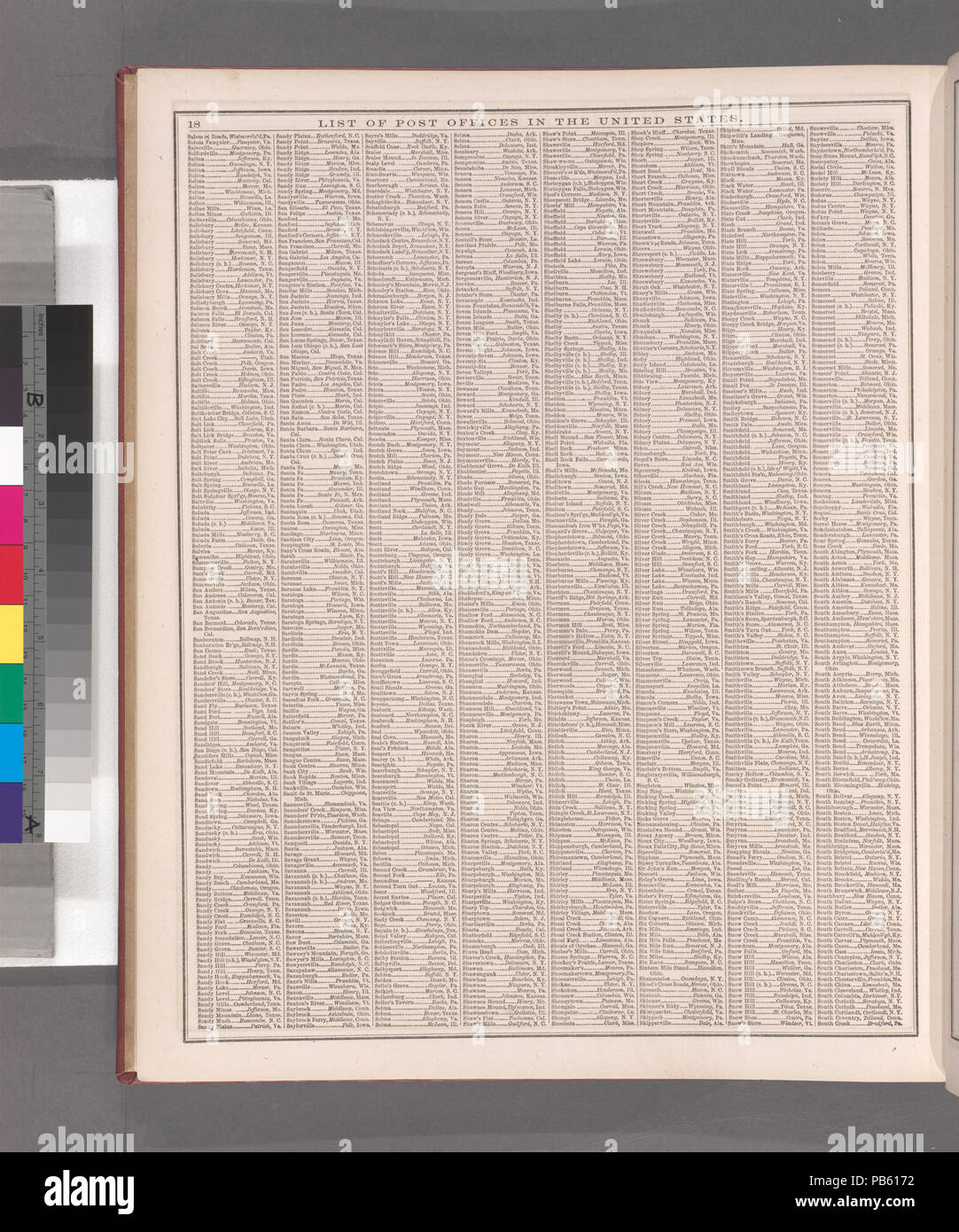924 Elenco degli uffici postali negli Stati Uniti. (S) (NYPL b13663520-1510856) Foto Stock